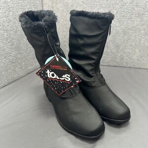 Totes Nicole Women's Winter Boots Black Size 7M Waterproof Faux Fur
